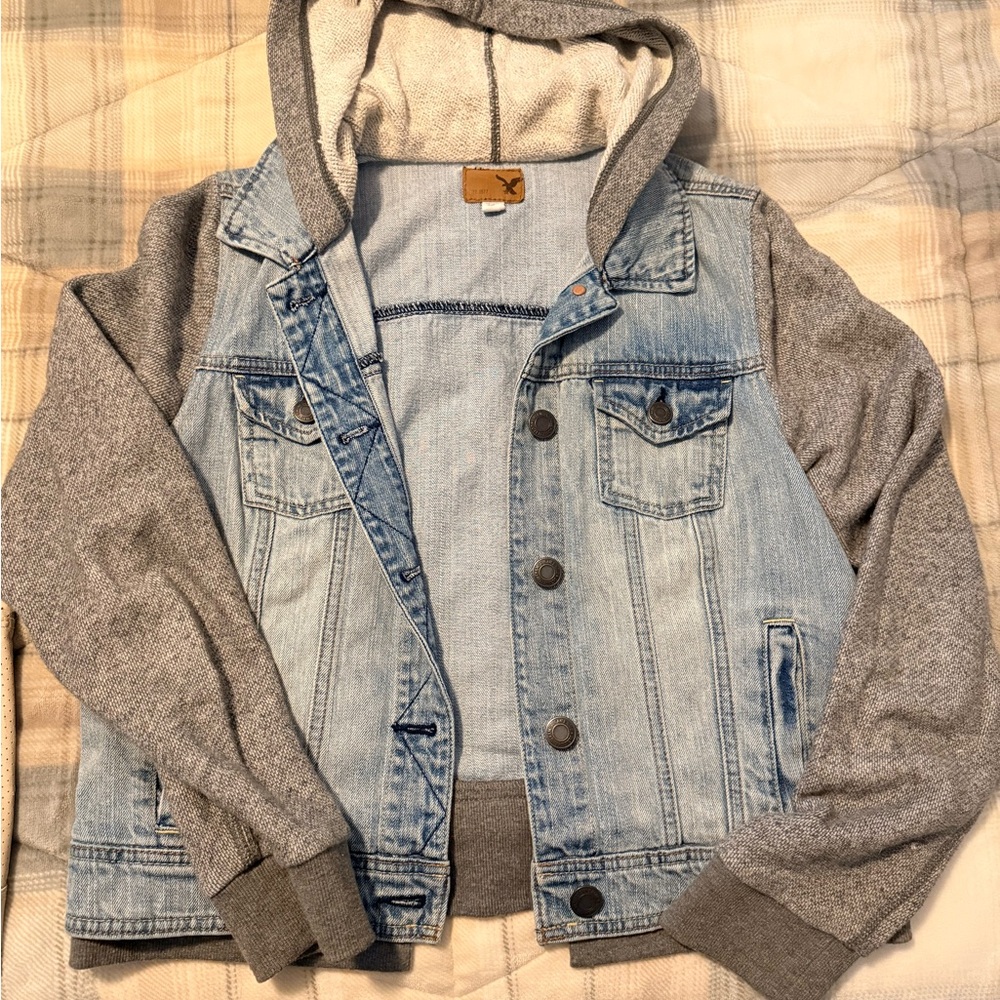American Eagle Outfitters Denim and Gray Jacket